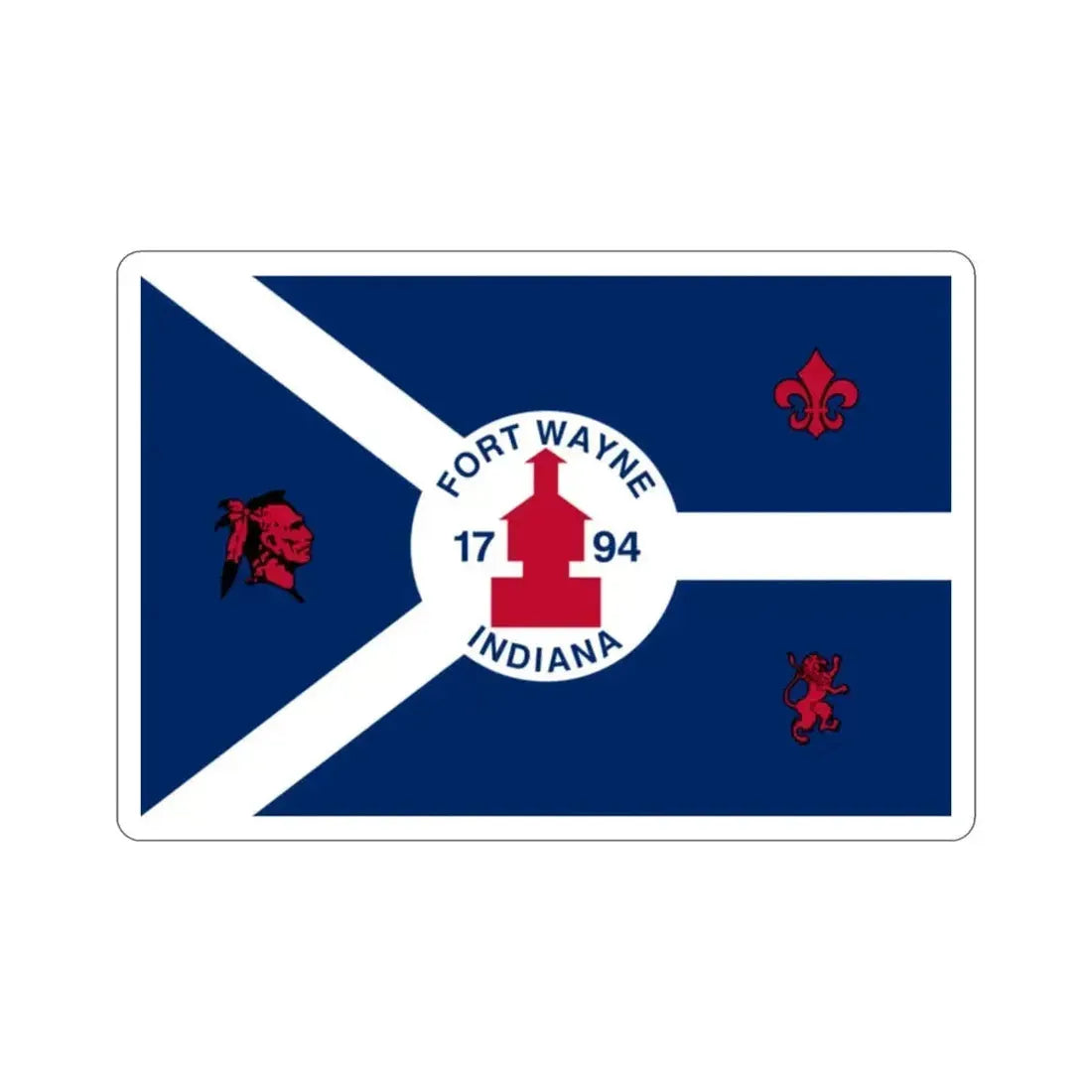 Flag of Fort Wayne Indiana USA STICKER Vinyl Die-Cut Decal - The Sticker Space