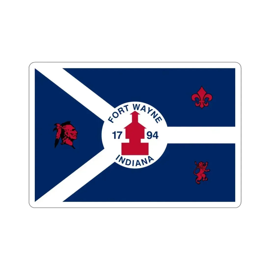 Flag of Fort Wayne Indiana USA STICKER Vinyl Die-Cut Decal - The Sticker Space
