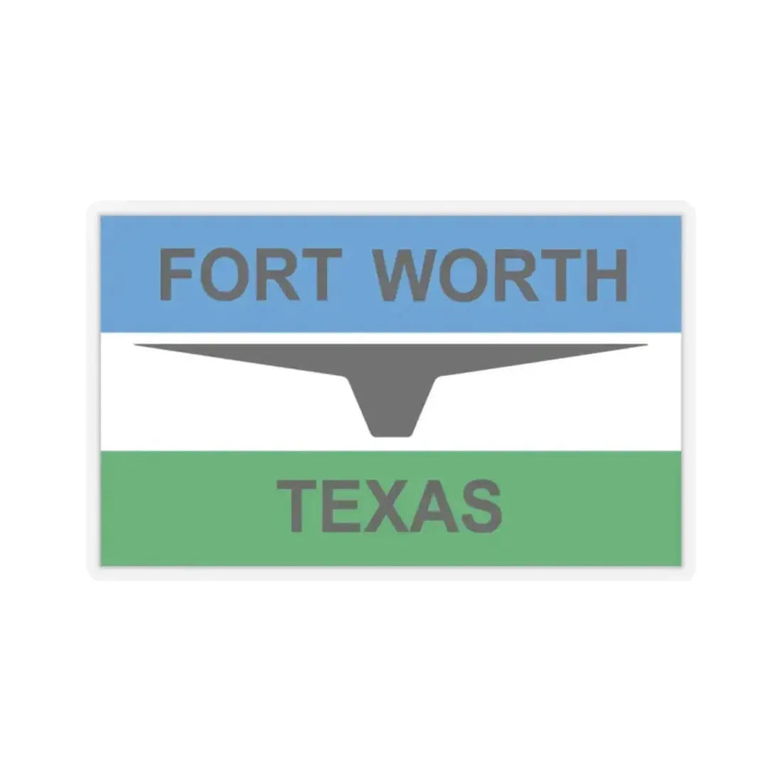Flag of Fort Worth Texas 1968-2004 (United States) STICKER Vinyl Kiss-Cut Decal 2 Inch Transparent - The Sticker Space