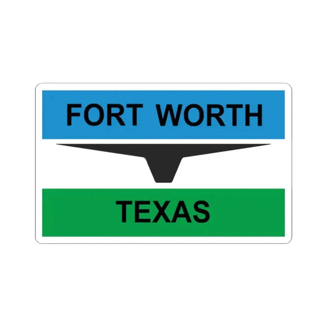 Flag of Fort Worth Texas 1968-2004 (United States) STICKER Vinyl Kiss-Cut Decal 2 Inch White - The Sticker Space