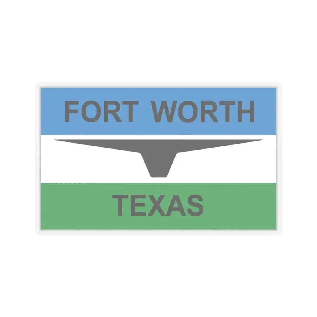 Flag of Fort Worth Texas 1968-2004 (United States) STICKER Vinyl Kiss-Cut Decal 3 Inch Transparent - The Sticker Space