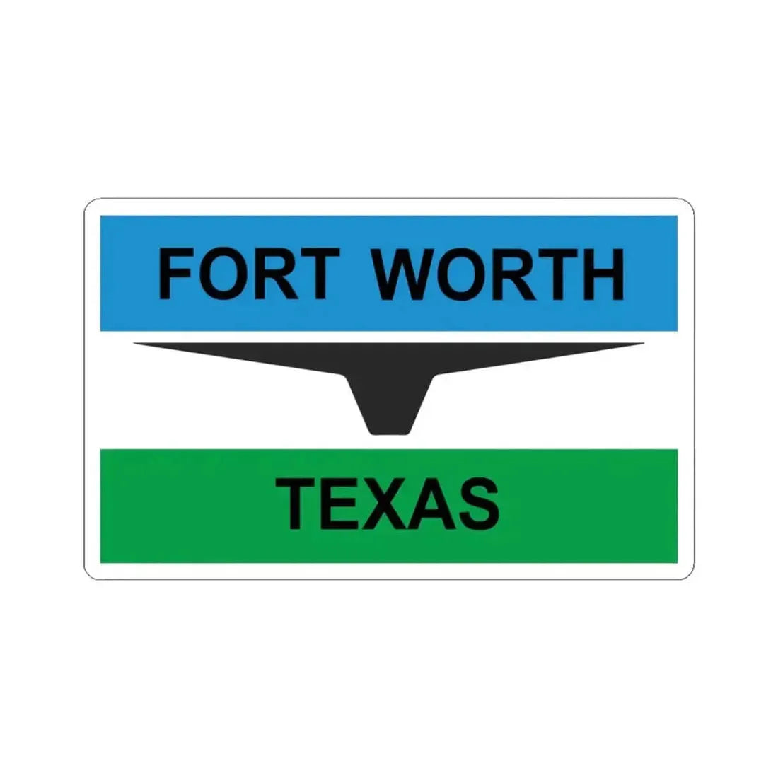 Flag of Fort Worth Texas 1968-2004 (United States) STICKER Vinyl Kiss-Cut Decal 3 Inch White - The Sticker Space