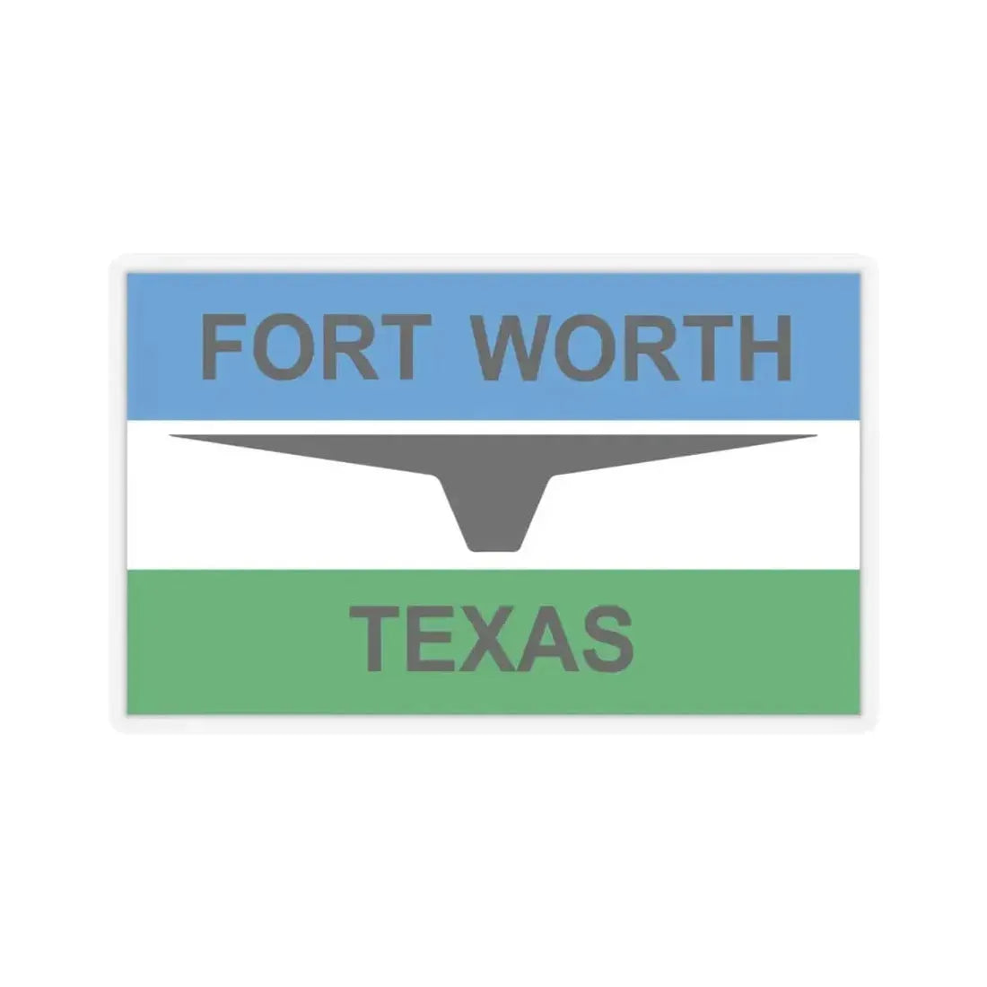Flag of Fort Worth Texas 1968-2004 (United States) STICKER Vinyl Kiss-Cut Decal 4 Inch Transparent - The Sticker Space