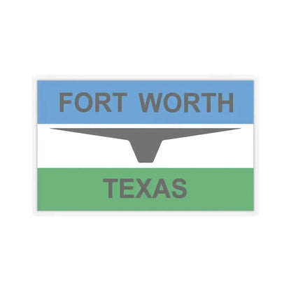 Flag of Fort Worth Texas 1968-2004 (United States) STICKER Vinyl Kiss-Cut Decal 4 Inch Transparent - The Sticker Space
