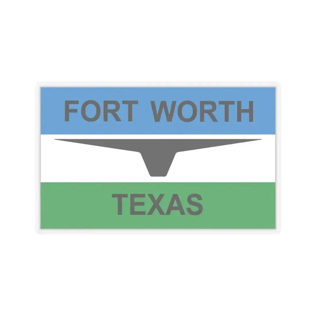 Flag of Fort Worth Texas 1968-2004 (United States) STICKER Vinyl Kiss-Cut Decal 6 Inch Transparent - The Sticker Space