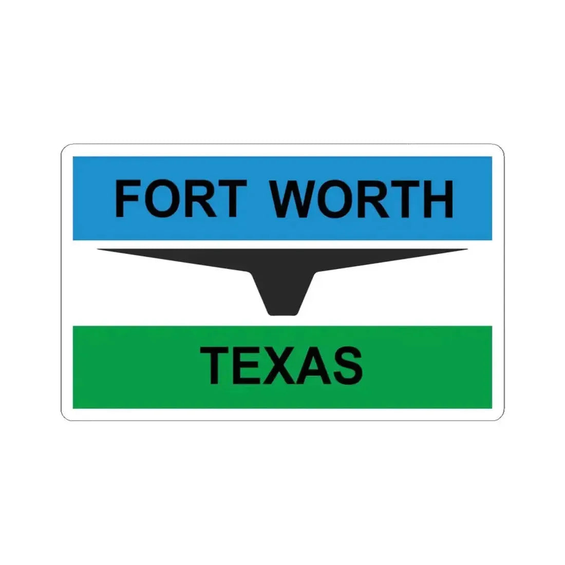 Flag of Fort Worth Texas 1968-2004 (United States) STICKER Vinyl Kiss-Cut Decal 6 Inch White - The Sticker Space