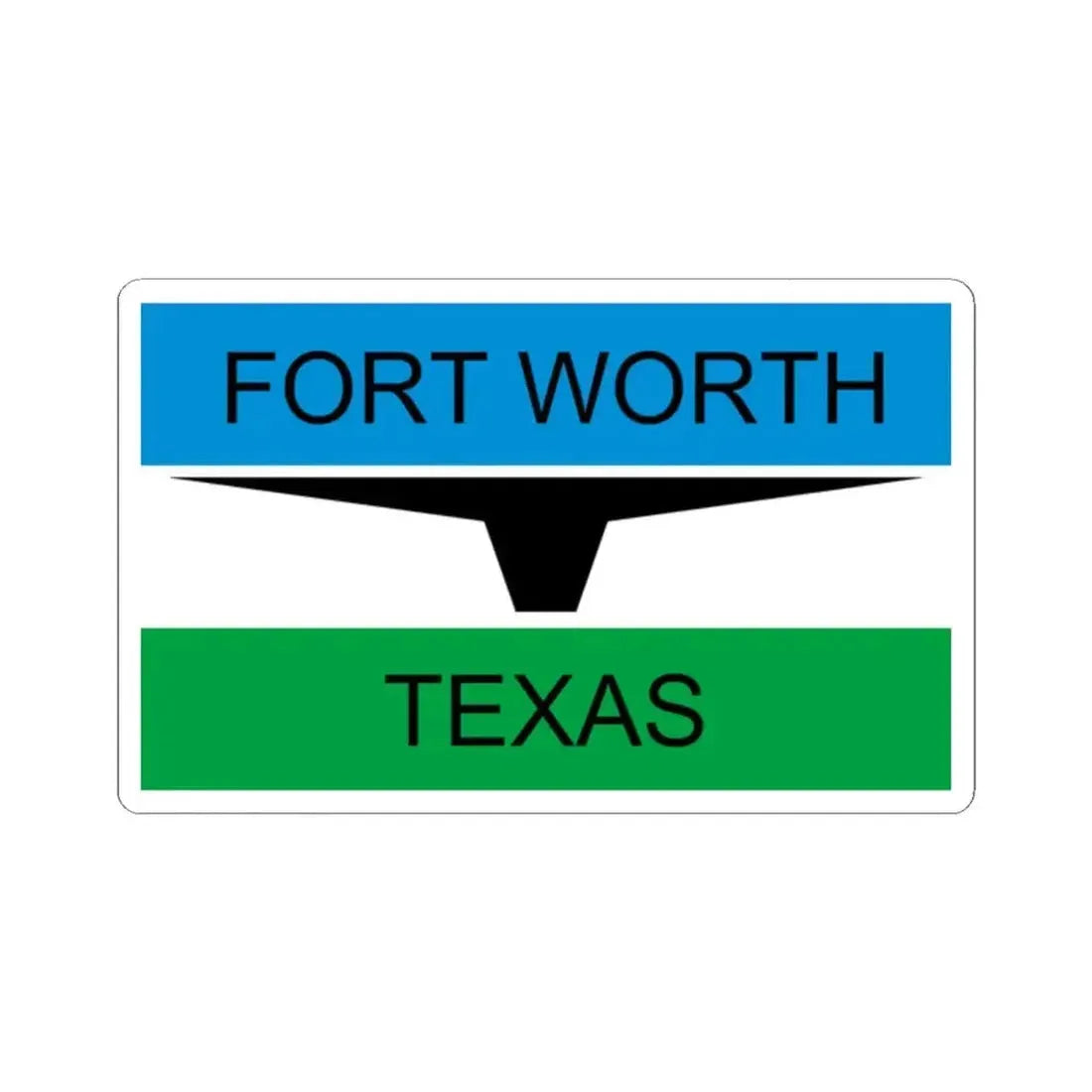Flag of Fort Worth Texas through 2004 (United States) STICKER Vinyl Kiss-Cut Decal 2 Inch White - The Sticker Space