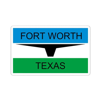 Flag of Fort Worth Texas through 2004 (United States) STICKER Vinyl Kiss-Cut Decal 2 Inch White - The Sticker Space