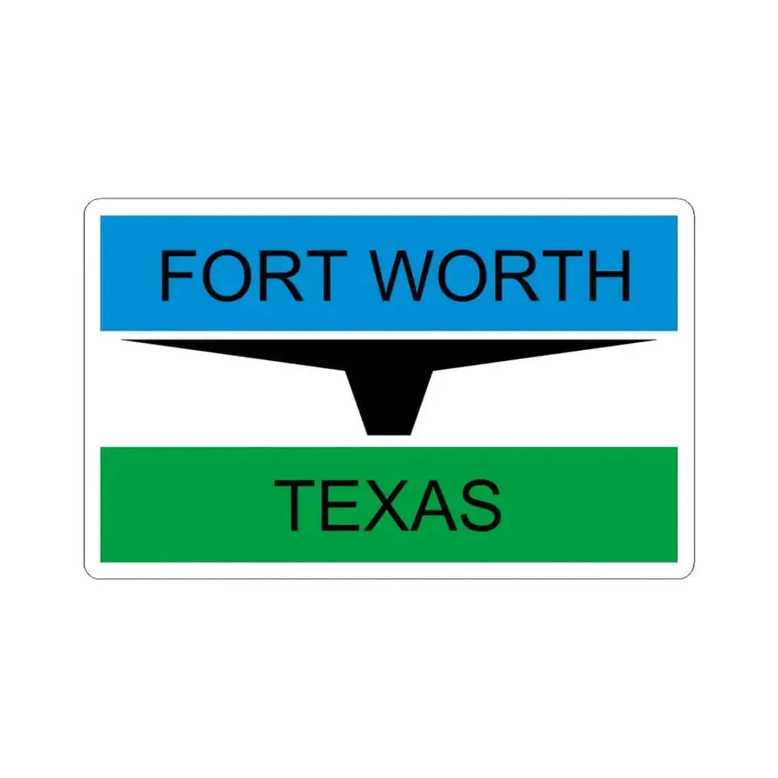 Flag of Fort Worth Texas through 2004 (United States) STICKER Vinyl Kiss-Cut Decal 3 Inch White - The Sticker Space