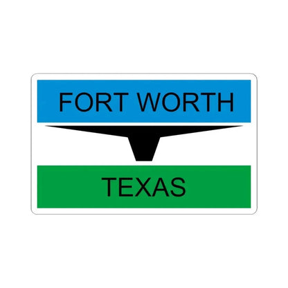 Flag of Fort Worth Texas through 2004 (United States) STICKER Vinyl Kiss-Cut Decal 6 Inch White - The Sticker Space