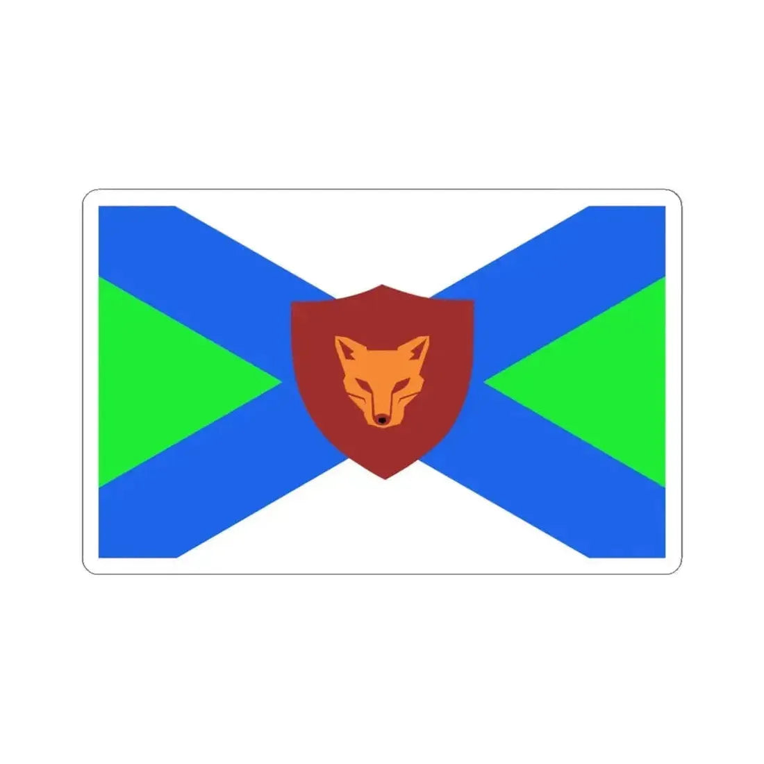 Flag of Fox River Grove Illinois (United States) STICKER Vinyl Kiss-Cut Decal 4 Inch White - The Sticker Space