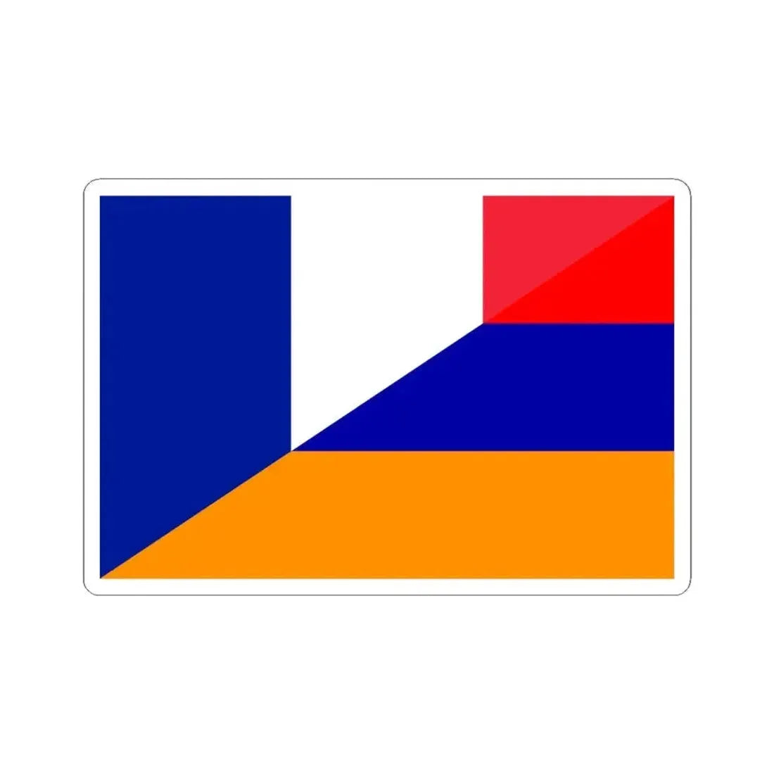 Flag of France and Armenia (Armenia) STICKER Vinyl Kiss-Cut Decal 4 Inch White - The Sticker Space