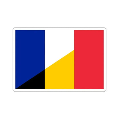 Flag of France and Belgium (Belgium) STICKER Vinyl Kiss-Cut Decal 3 Inch White - The Sticker Space