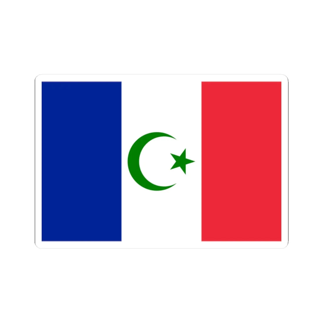 Flag of France with Islam symbol (France) STICKER Vinyl Kiss-Cut Decal 2 Inch White - The Sticker Space