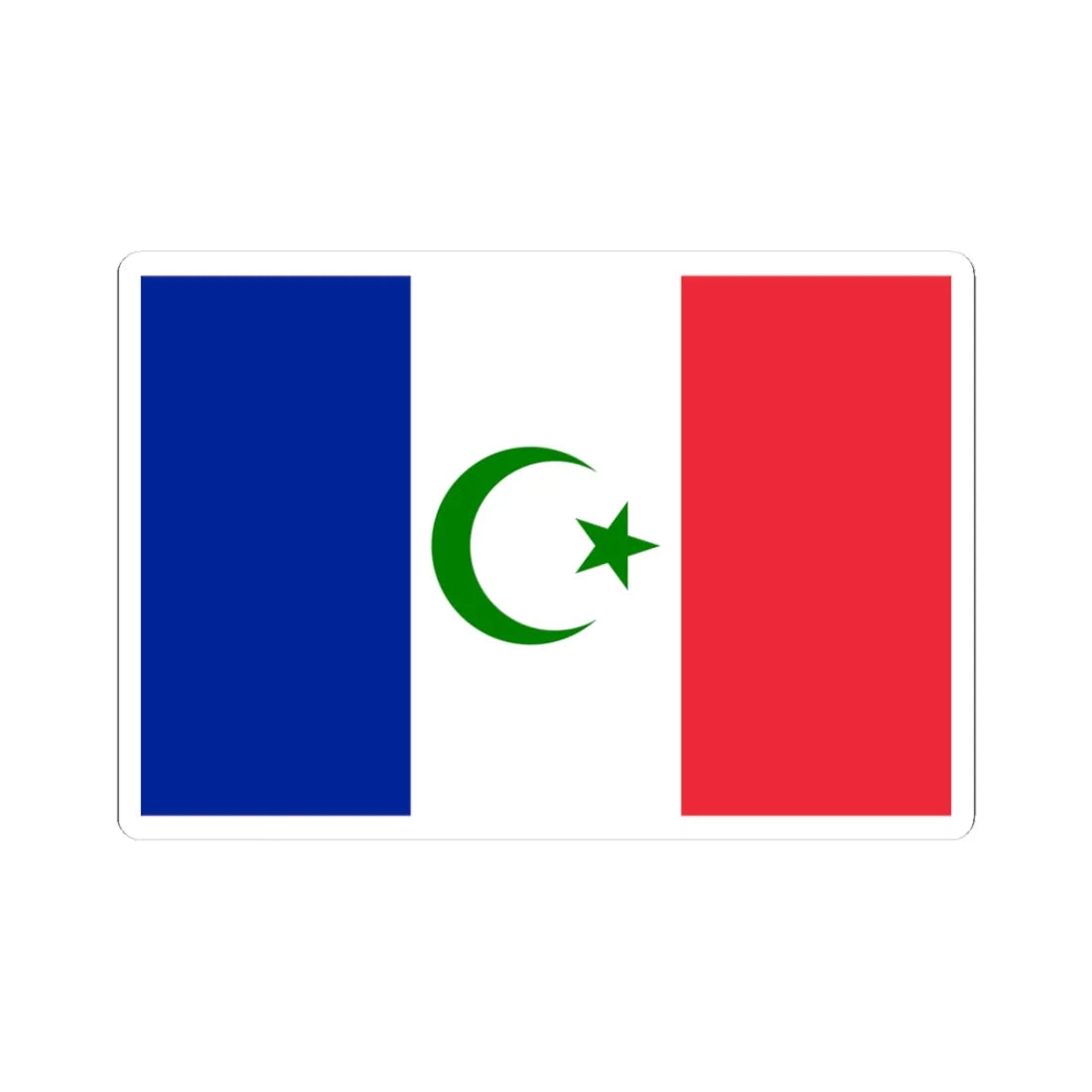 Flag of France with Islam symbol (France) STICKER Vinyl Kiss-Cut Decal 3 Inch White - The Sticker Space