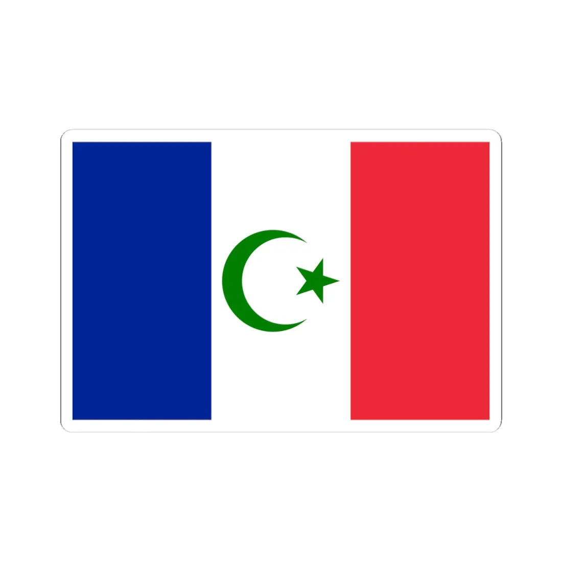 Flag of France with Islam symbol (France) STICKER Vinyl Kiss-Cut Decal 4 Inch White - The Sticker Space