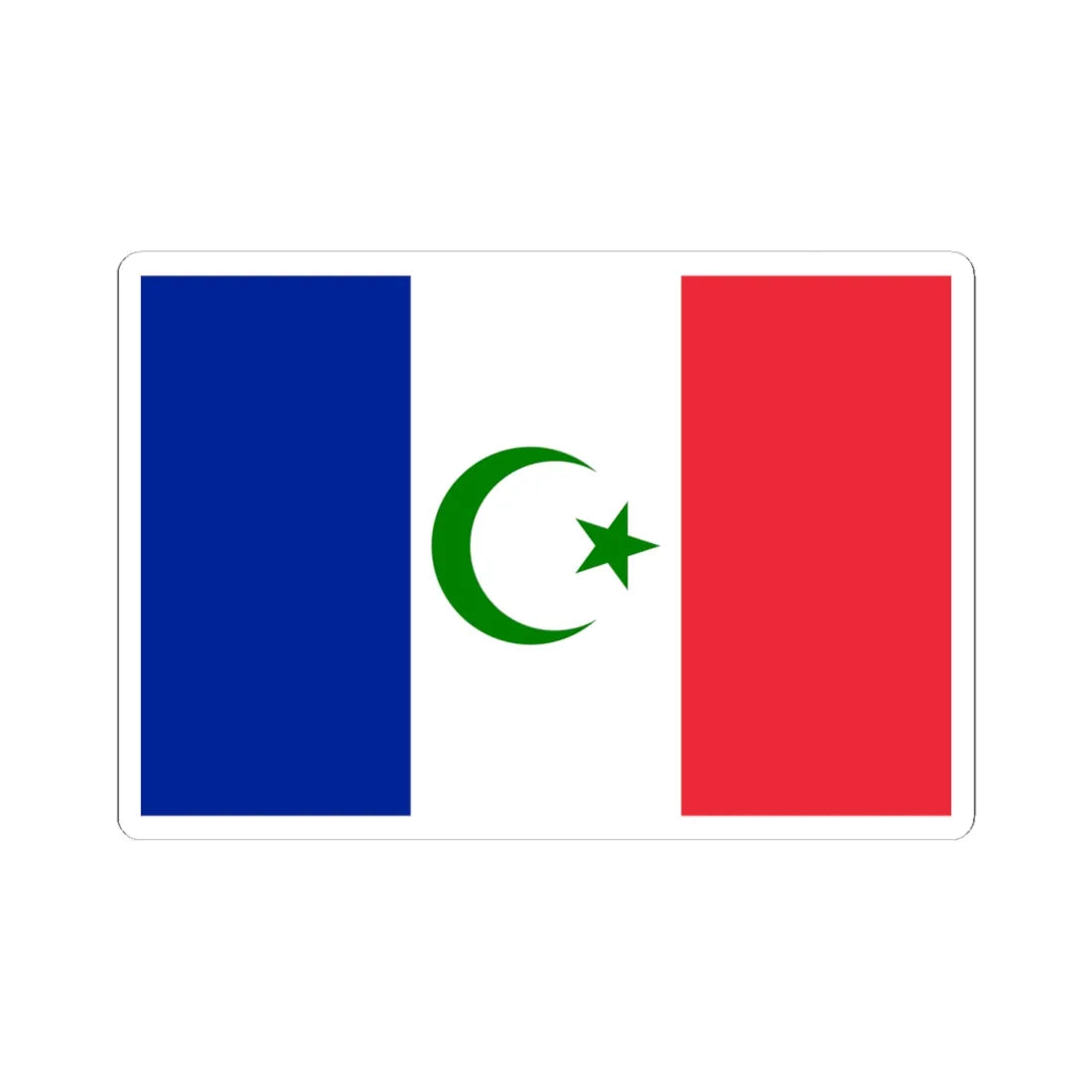 Flag of France with Islam symbol (France) STICKER Vinyl Kiss-Cut Decal 6 Inch White - The Sticker Space