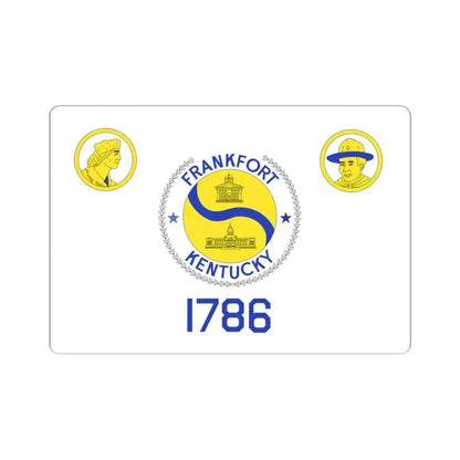 Flag of Frankfort Kentucky 1959-2024 (United States) STICKER Vinyl Kiss-Cut Decal 3 Inch White - The Sticker Space