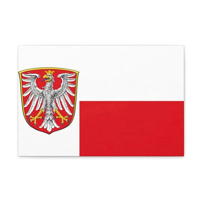 Flag of Frankfurt am Main Germany - Canvas Wall Art 18″ x 12″ 1.25" - The Sticker Space