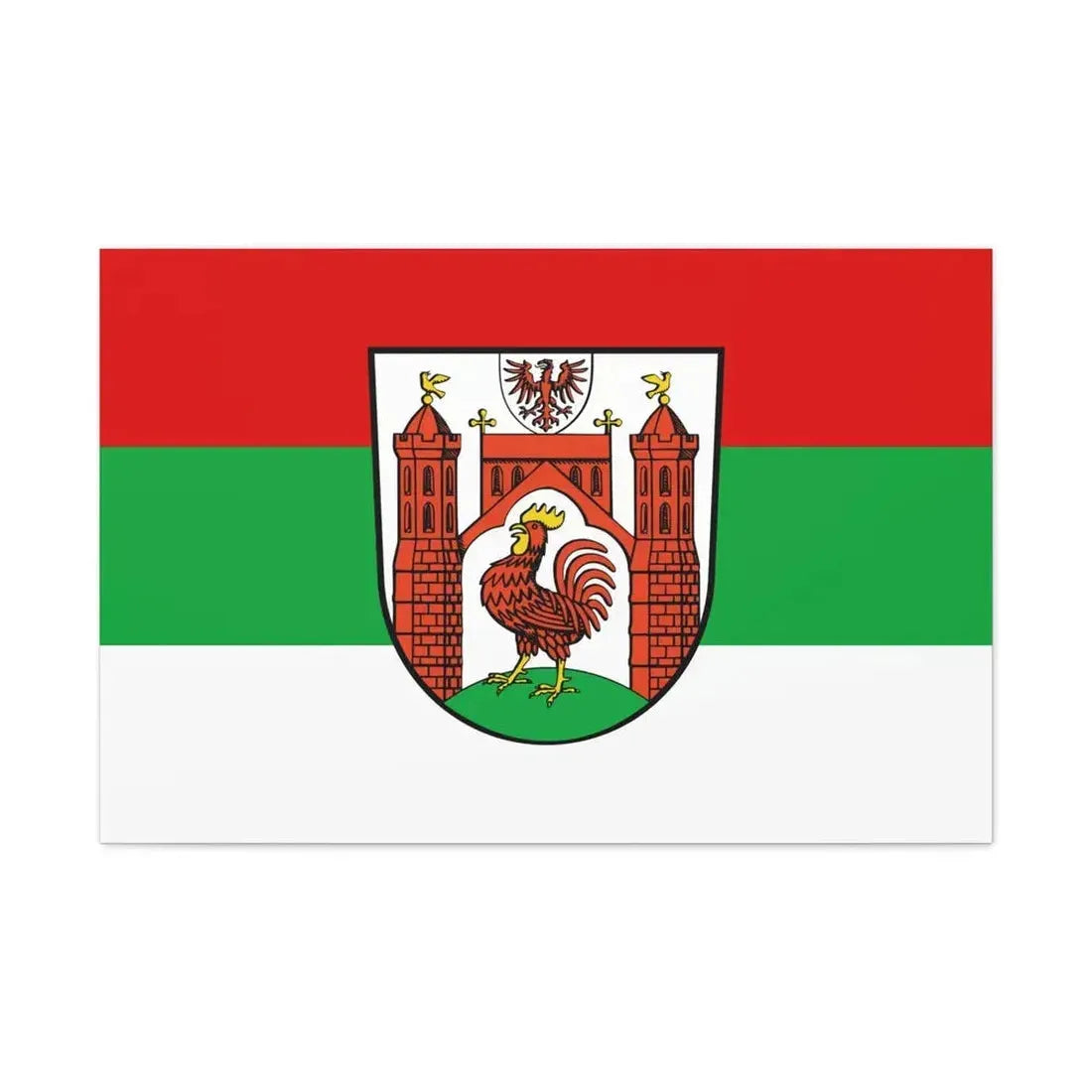 Flag of Frankfurt an der Oder Germany - Canvas Wall Art 36" x 24" 1.25" - The Sticker Space