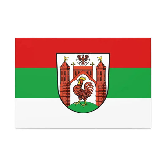 Flag of Frankfurt an der Oder Germany - Canvas Wall Art 36" x 24" 1.25" - The Sticker Space