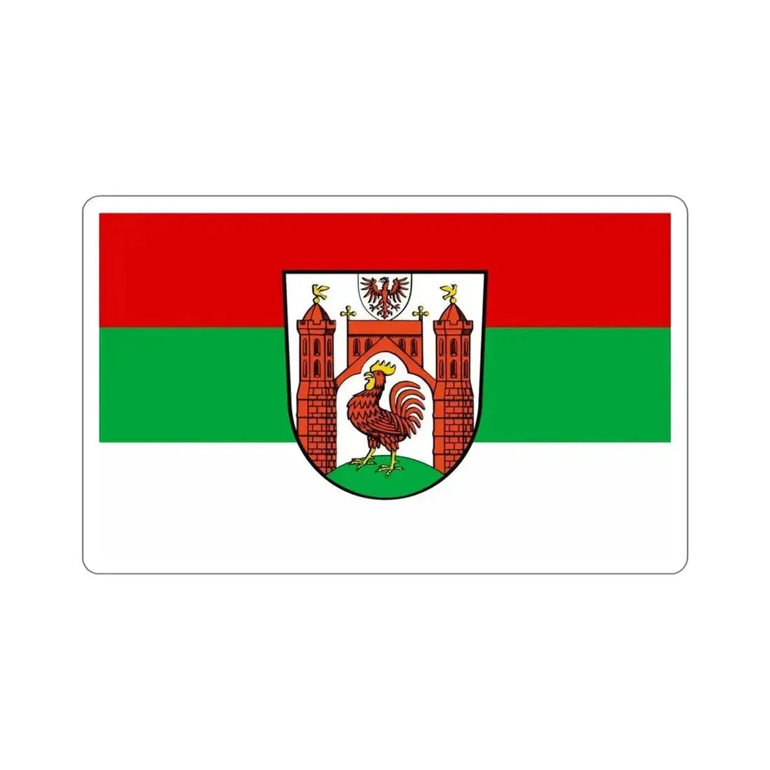 Flag of Frankfurt an der Oder Germany STICKER Vinyl Die-Cut Decal 4 Inch - The Sticker Space