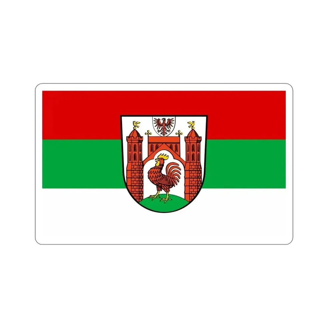 Flag of Frankfurt an der Oder Germany STICKER Vinyl Die-Cut Decal 4 Inch - The Sticker Space