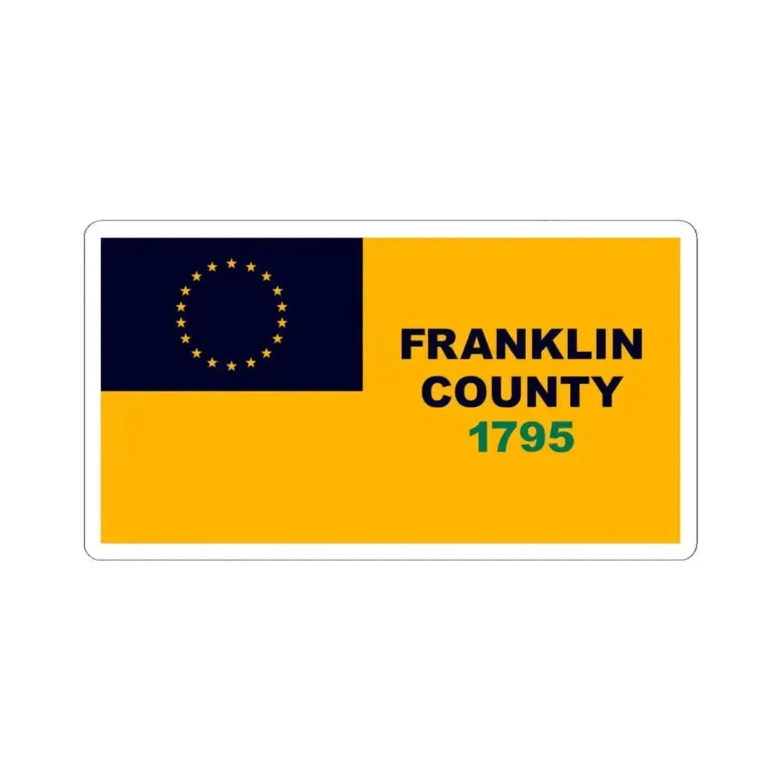 Flag of Franklin County Kentucky (United States) STICKER Vinyl Kiss-Cut Decal 4 Inch White - The Sticker Space