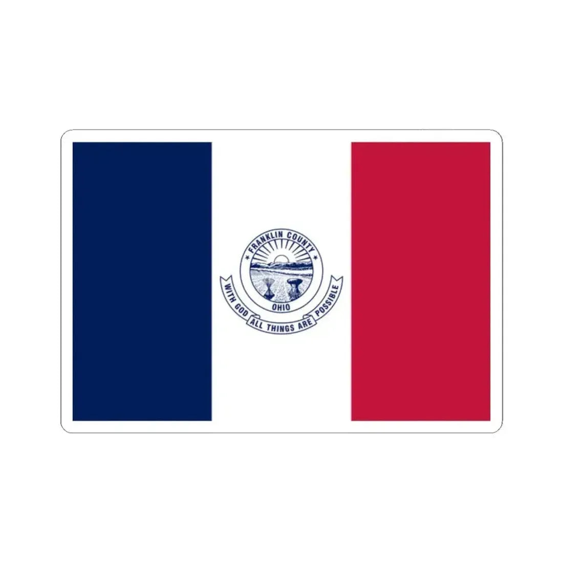 Flag of Franklin County Ohio (United States) STICKER Vinyl Kiss-Cut Decal 2 Inch White - The Sticker Space