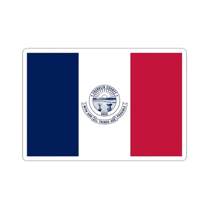 Flag of Franklin County Ohio (United States) STICKER Vinyl Kiss-Cut Decal 3 Inch White - The Sticker Space