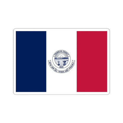 Flag of Franklin County Ohio (United States) STICKER Vinyl Kiss-Cut Decal 4 Inch White - The Sticker Space