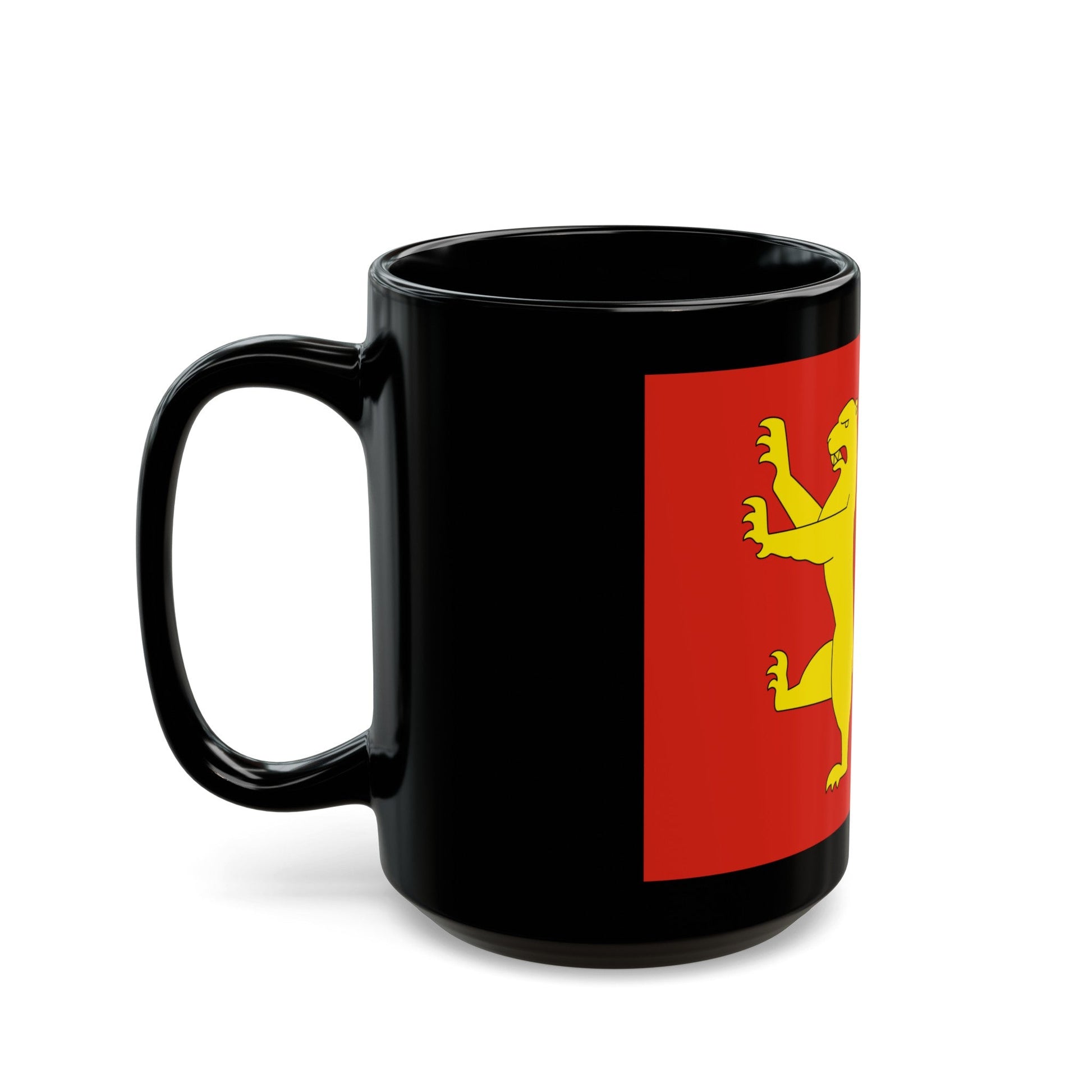 Flag of Fredrikstad Viken Norway - Black Coffee Mug-The Sticker Space