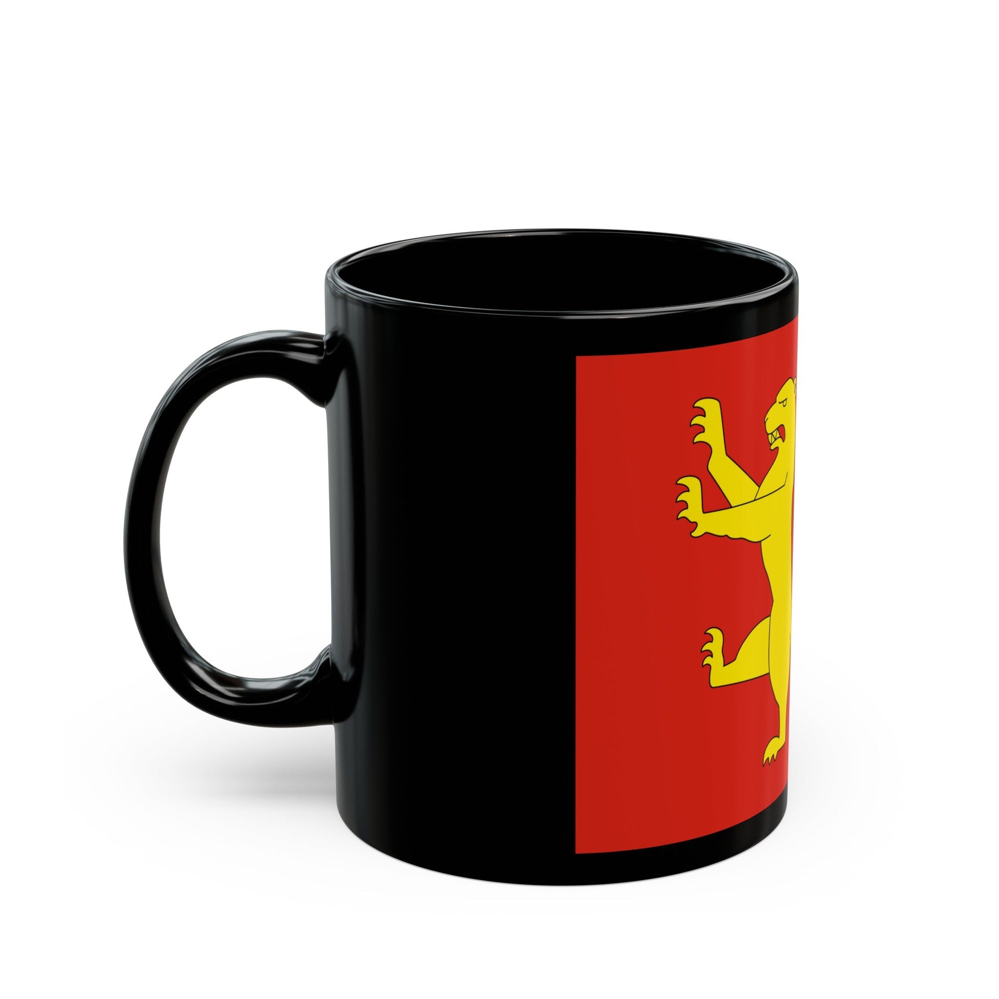 Flag of Fredrikstad Viken Norway - Black Coffee Mug-The Sticker Space