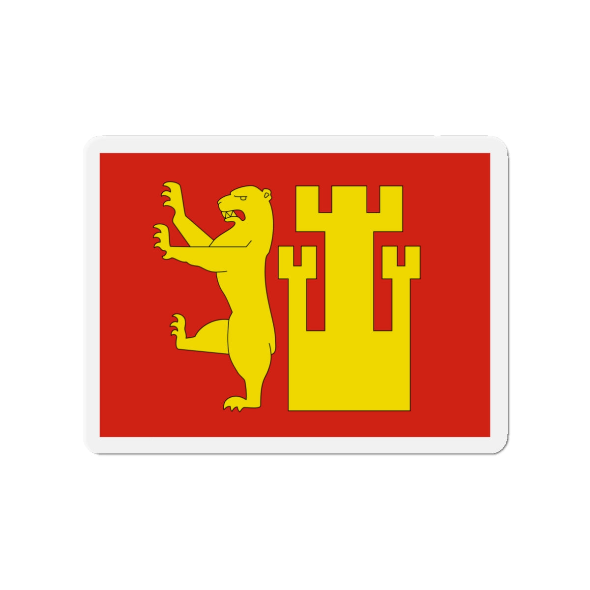 Flag of Fredrikstad Viken Norway - Die-Cut Magnet-3" x 3"-The Sticker Space