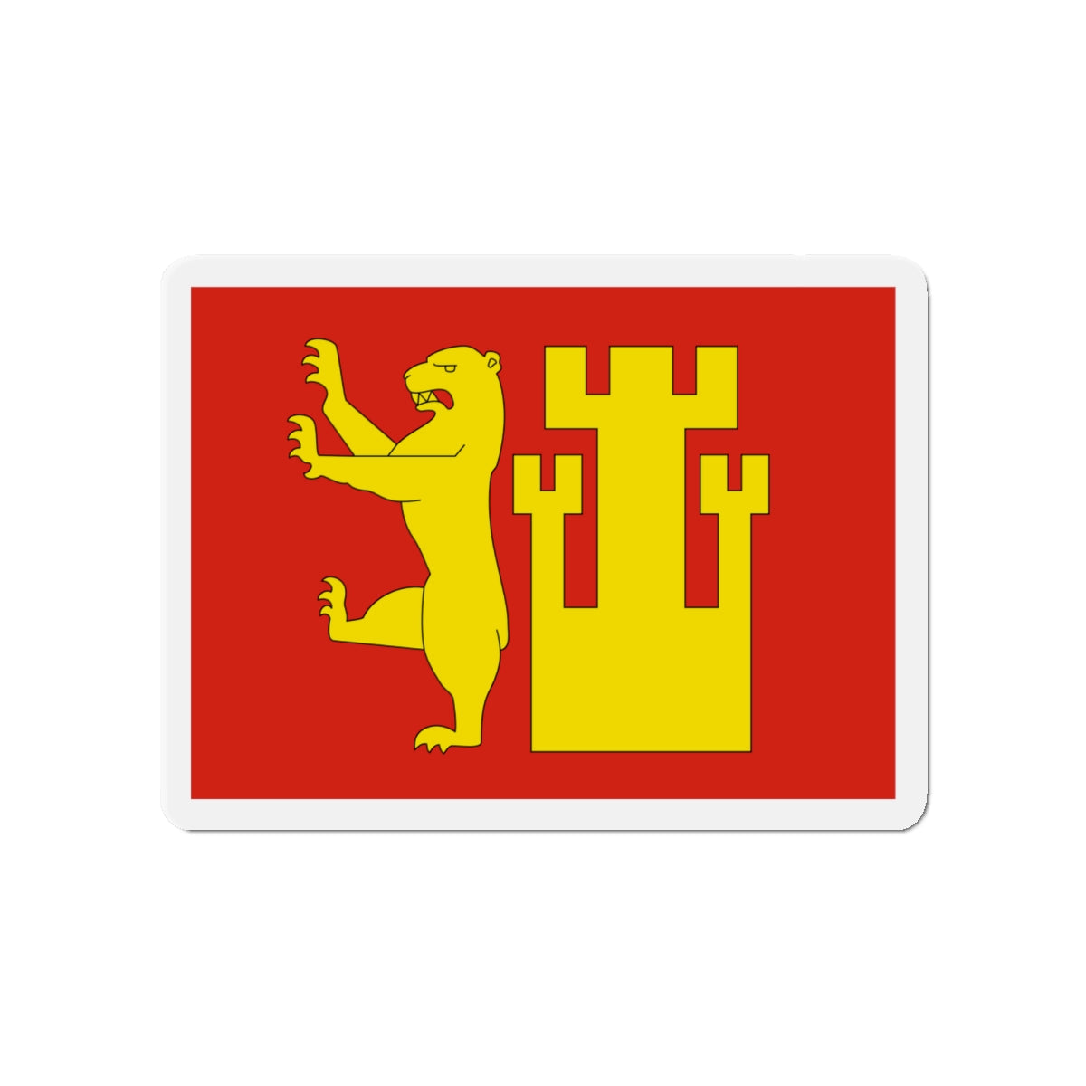 Flag of Fredrikstad Viken Norway - Die-Cut Magnet-4" x 4"-The Sticker Space