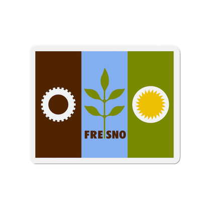 Flag of Fresno California - Die-Cut Magnet-3" x 3"-The Sticker Space