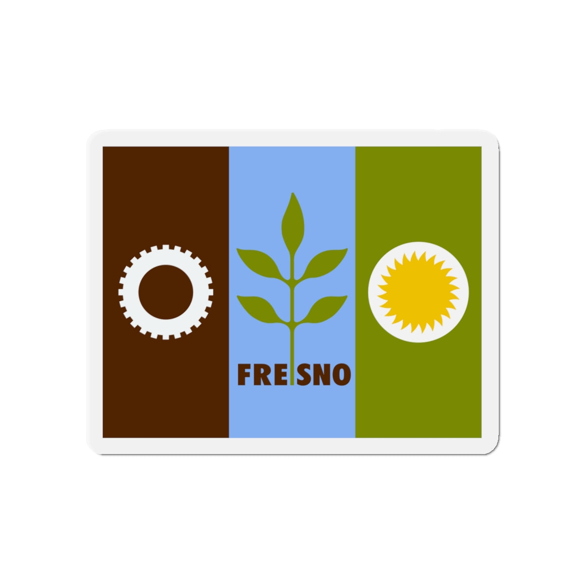 Flag of Fresno California - Die-Cut Magnet-4" x 4"-The Sticker Space