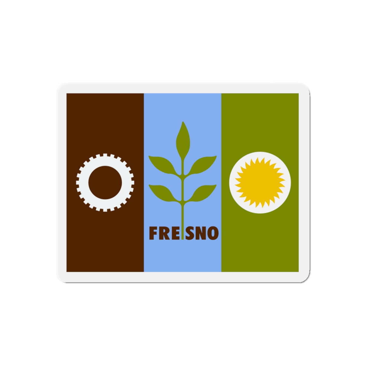 Flag of Fresno California - Die-Cut Magnet-5" x 5"-The Sticker Space