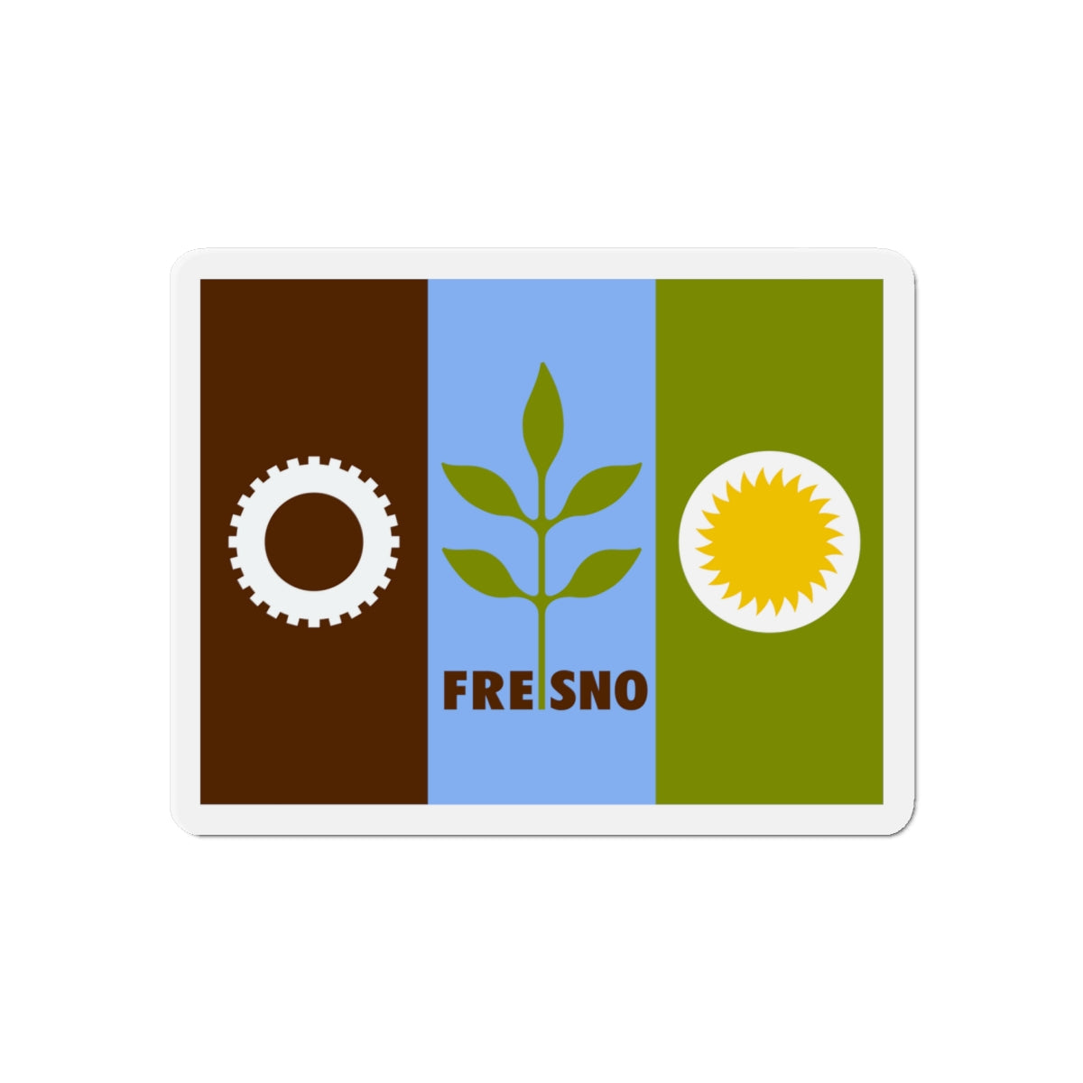 Flag of Fresno California - Die-Cut Magnet-6 × 6"-The Sticker Space