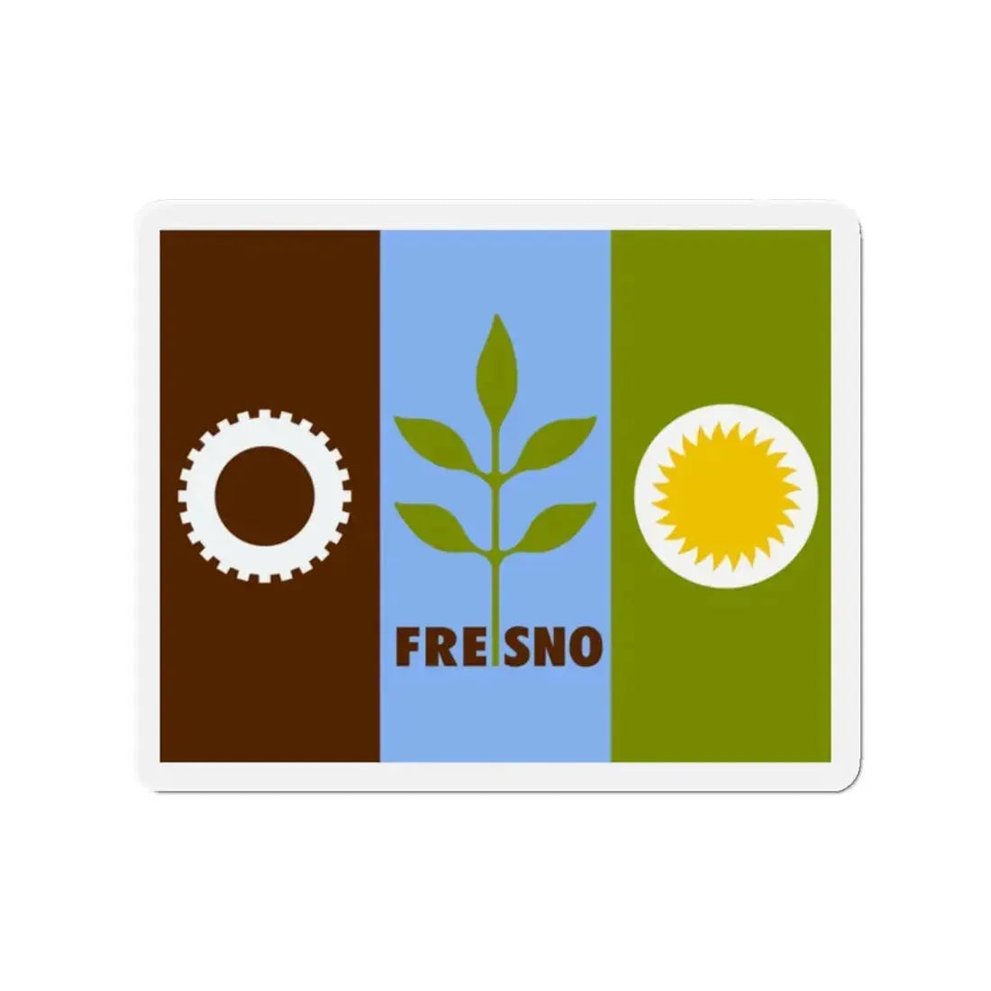 Flag of Fresno California - Refrigerator Magnet 2 Inch - The Sticker Space