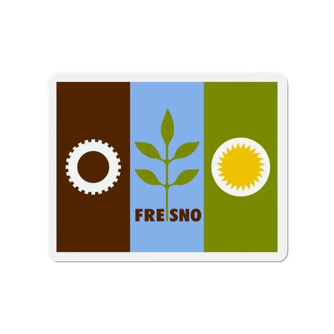 Flag of Fresno California - Refrigerator Magnet 3 Inch - The Sticker Space