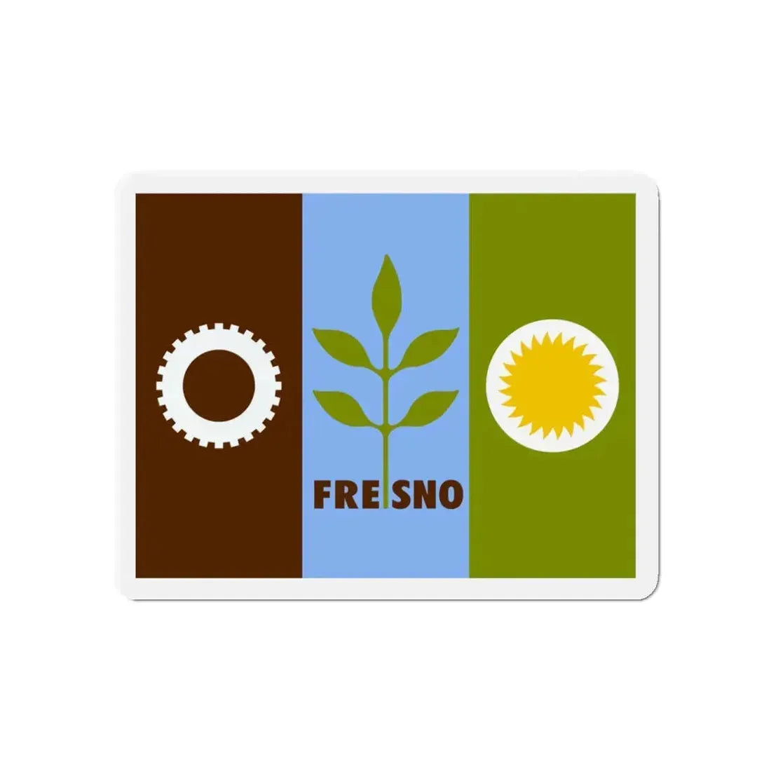 Flag of Fresno California - Refrigerator Magnet 4 Inch - The Sticker Space