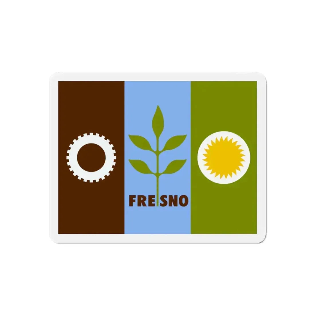 Flag of Fresno California - Refrigerator Magnet 6 Inch - The Sticker Space