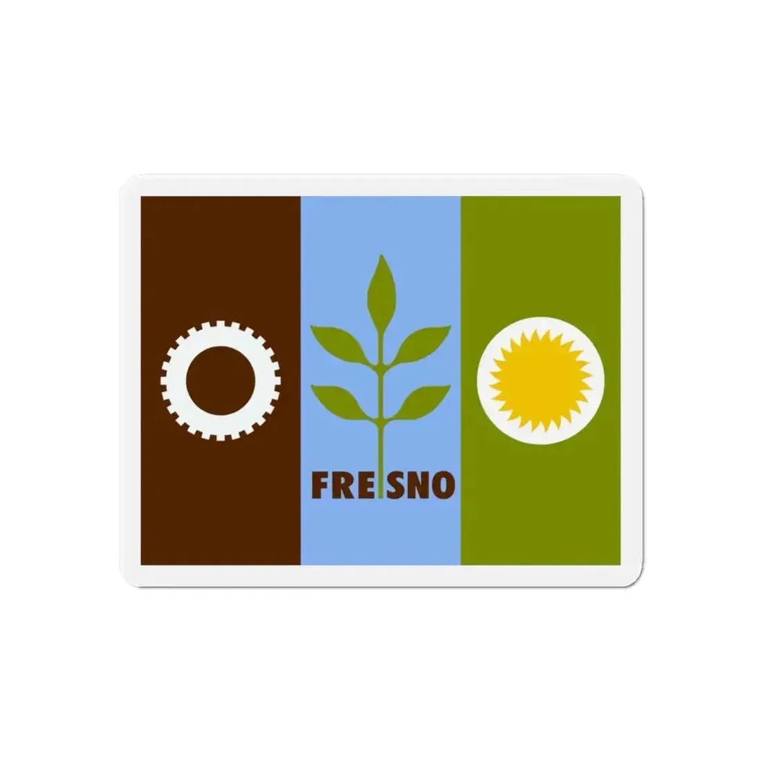 Flag of Fresno California - Refrigerator Magnet - The Sticker Space