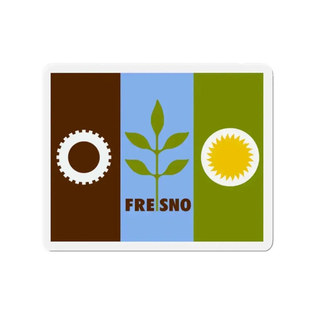 Flag of Fresno California - Refrigerator Magnet - The Sticker Space