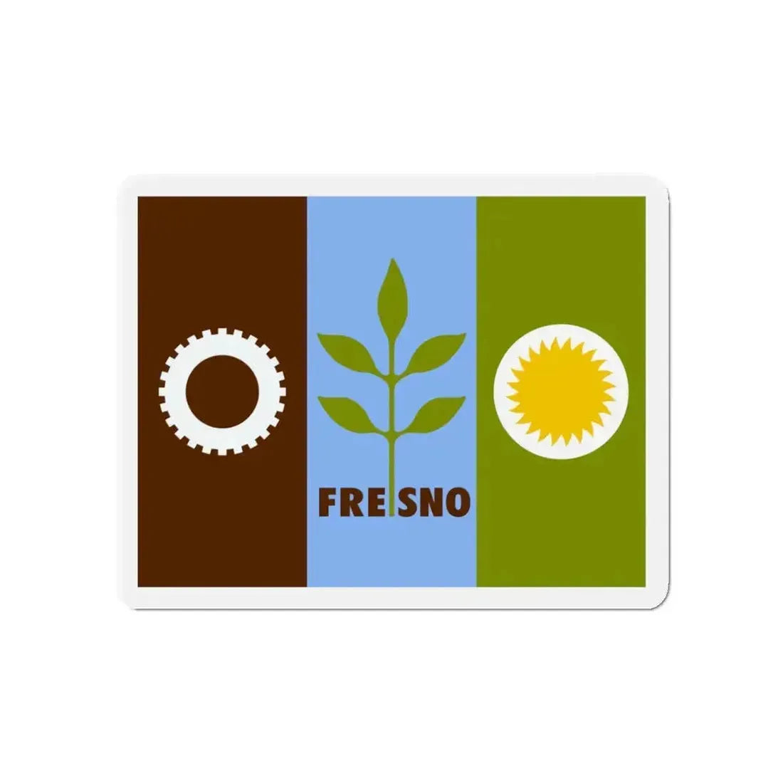 Flag of Fresno California - Refrigerator Magnet - The Sticker Space