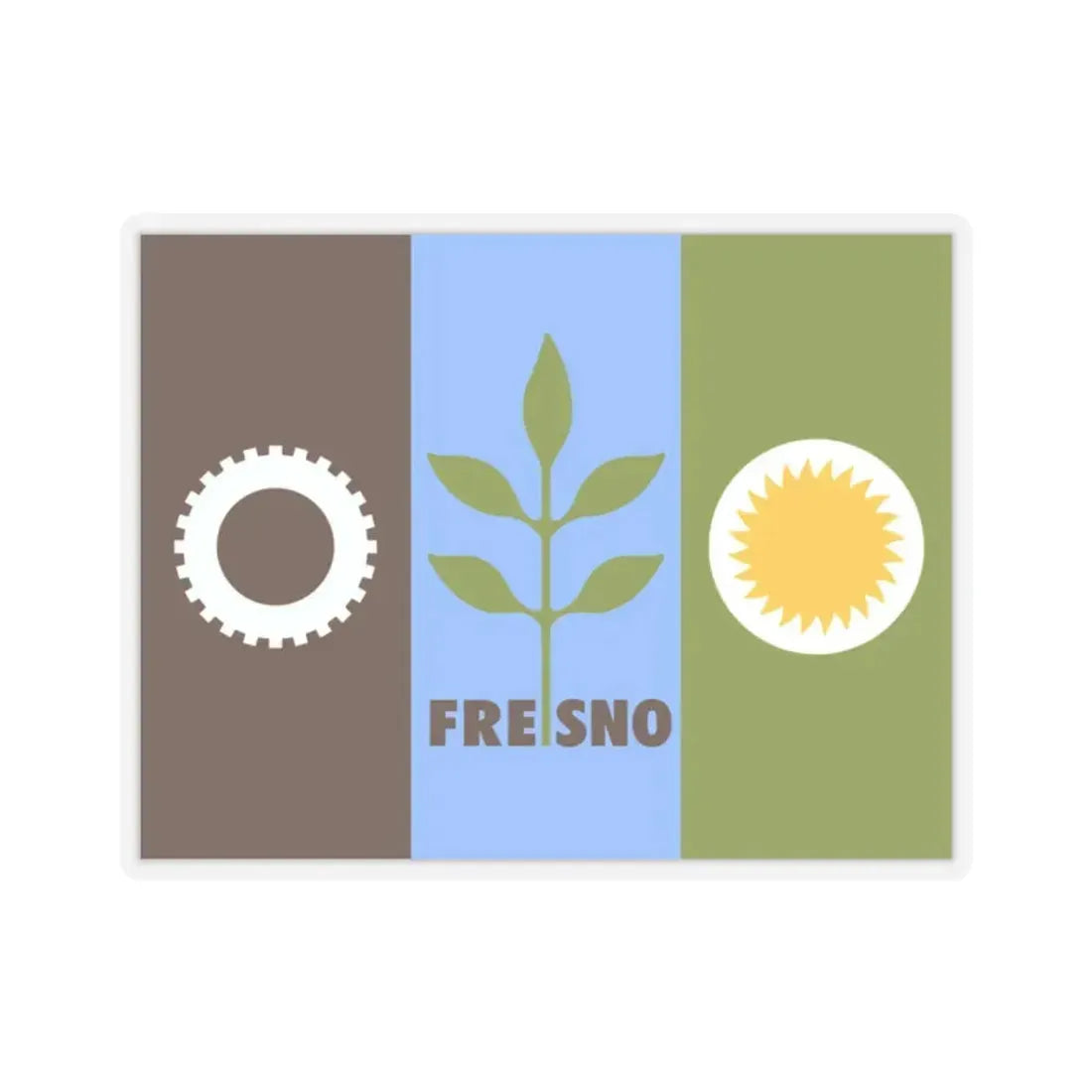 Flag of Fresno, California - STICKER Vinyl Kiss-Cut Decal 2 Inch Transparent - The Sticker Space
