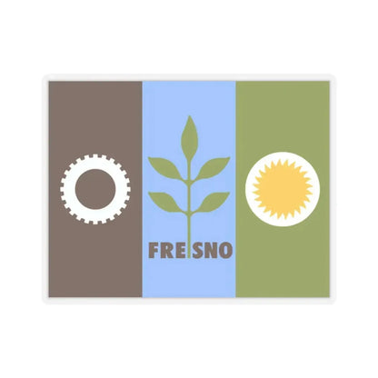 Flag of Fresno, California - STICKER Vinyl Kiss-Cut Decal 2 Inch Transparent - The Sticker Space