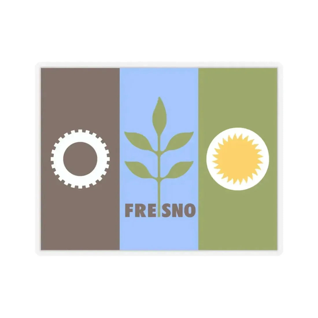 Flag of Fresno, California - STICKER Vinyl Kiss-Cut Decal 4 Inch Transparent - The Sticker Space