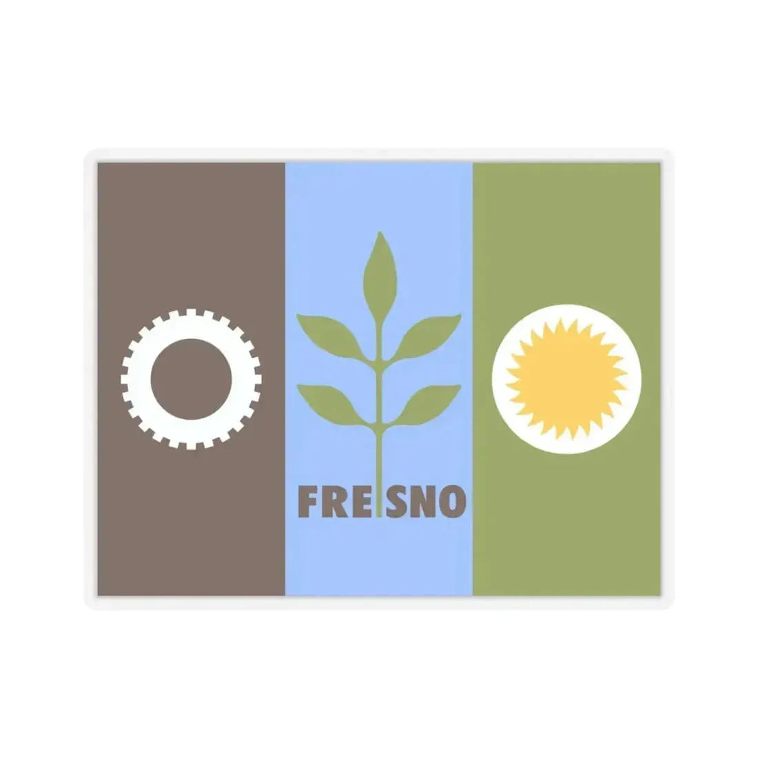 Flag of Fresno, California - STICKER Vinyl Kiss-Cut Decal 6 Inch Transparent - The Sticker Space